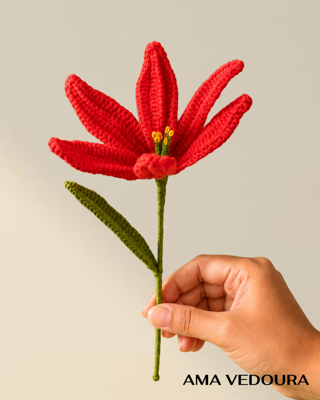 Handmade Crochet Lily Single Flower
