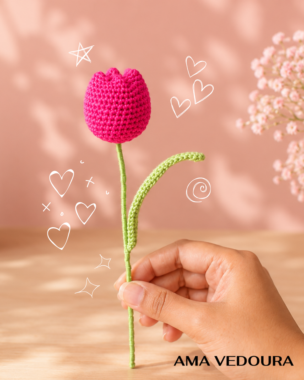 Handmade Crochet Tulip