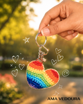 Handmade Crochet Heart Keychain