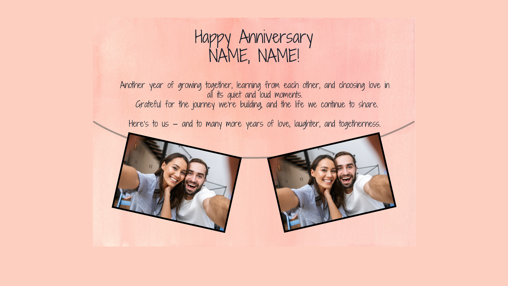 Customised Anniversary Card with 2 Photos