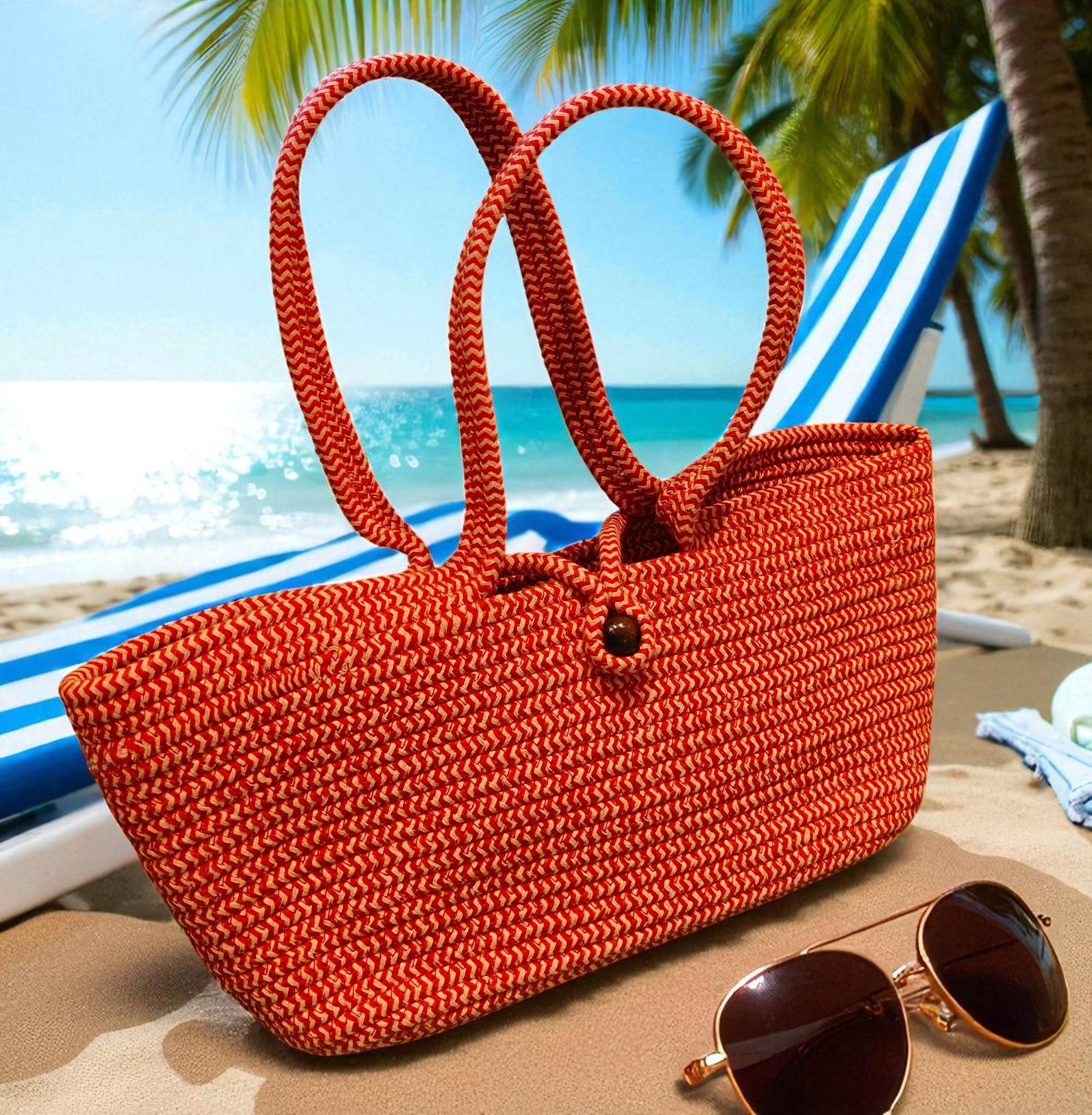 coral cove tote bag