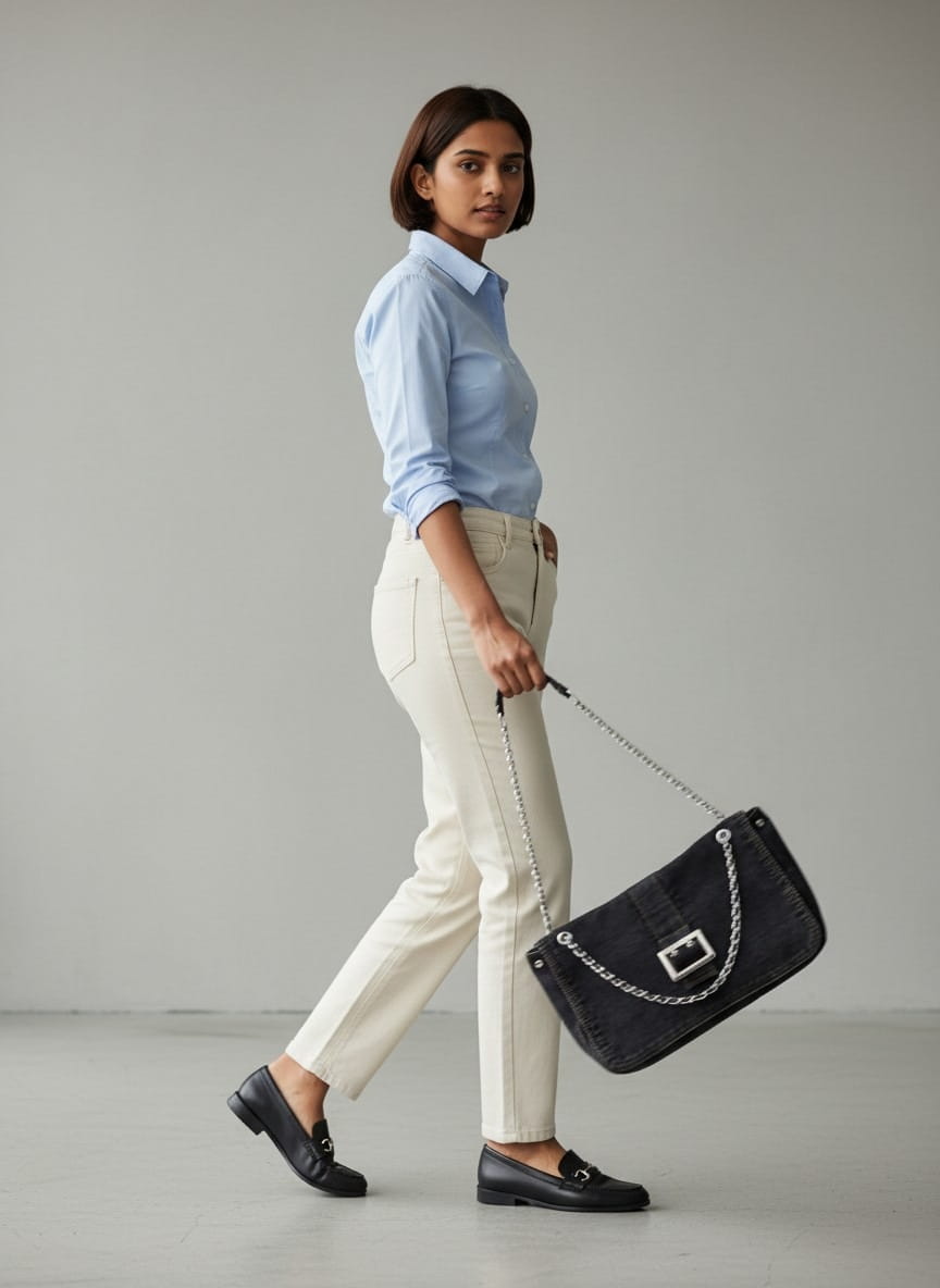 AV Denim Loom Black Bag